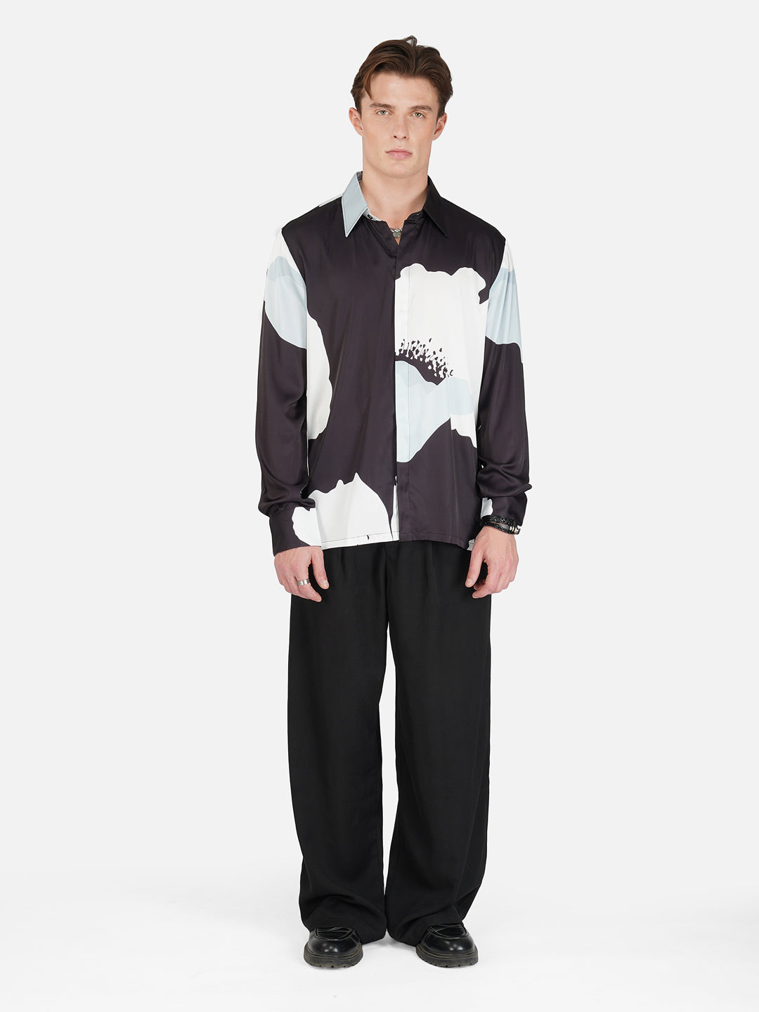 Black & Bloom - Premium Soft Satin Shirt