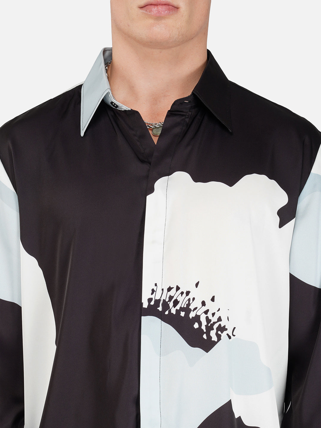 Black & Bloom - Premium Soft Satin Shirt