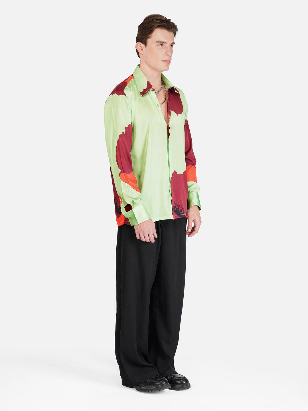 Blossoms Blaze - Premium Soft Satin Shirt