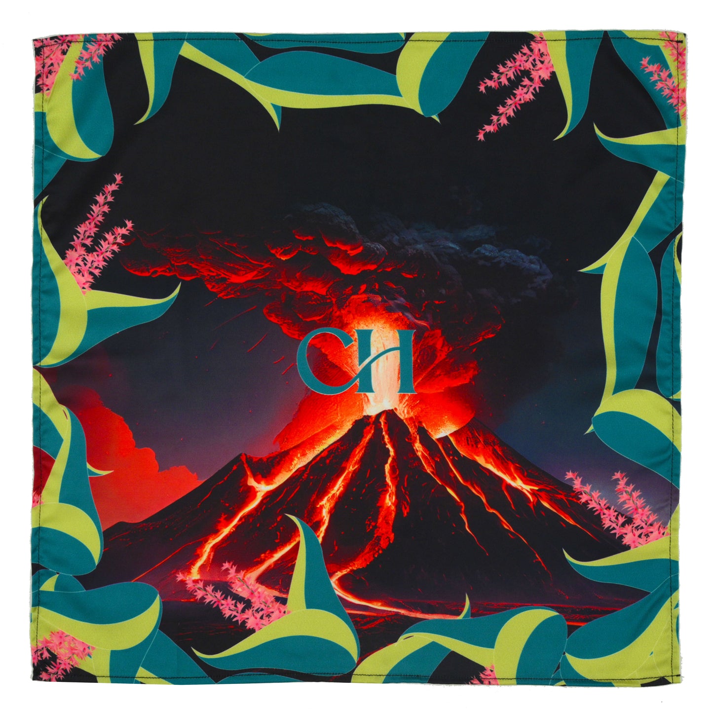 Volcano Vista Neck Scarf Cum Pocket Square in Premium Soft Satin