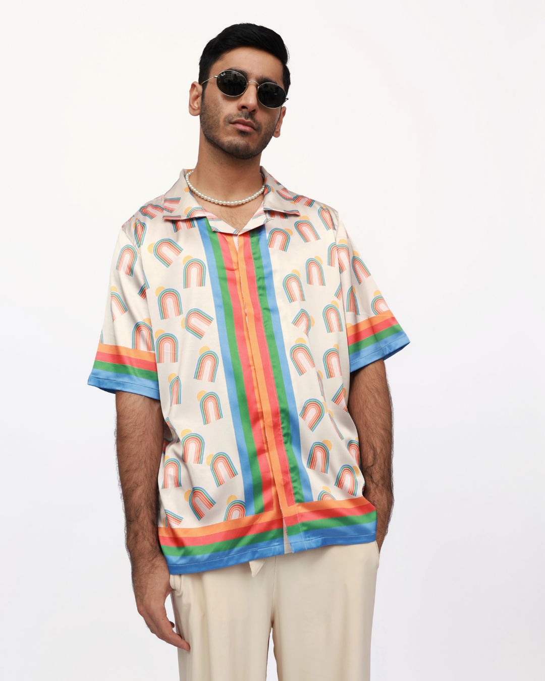 Rainbow Arches – Premium Soft Satin Shirt