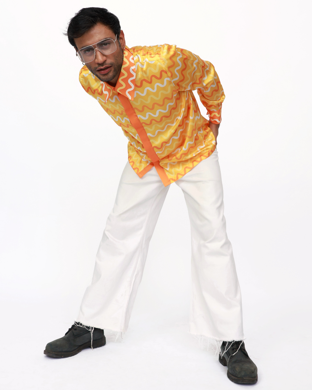 Sunset Serenity – Premium Soft Satin Party Shirt