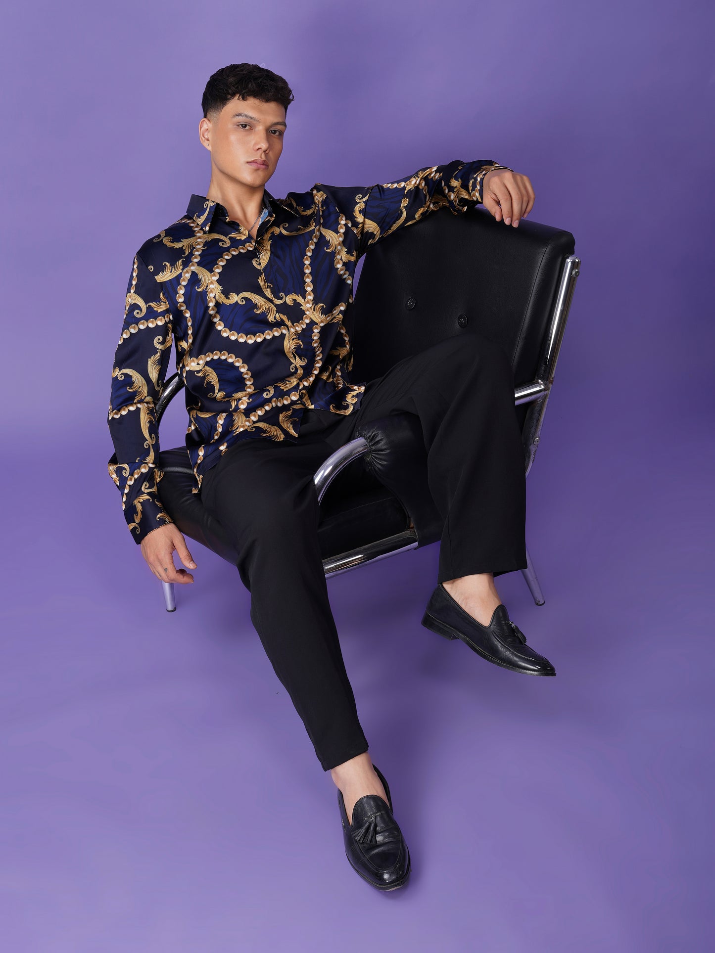 BAROQUE ROYALE – Premium Soft Satin Party Shirt