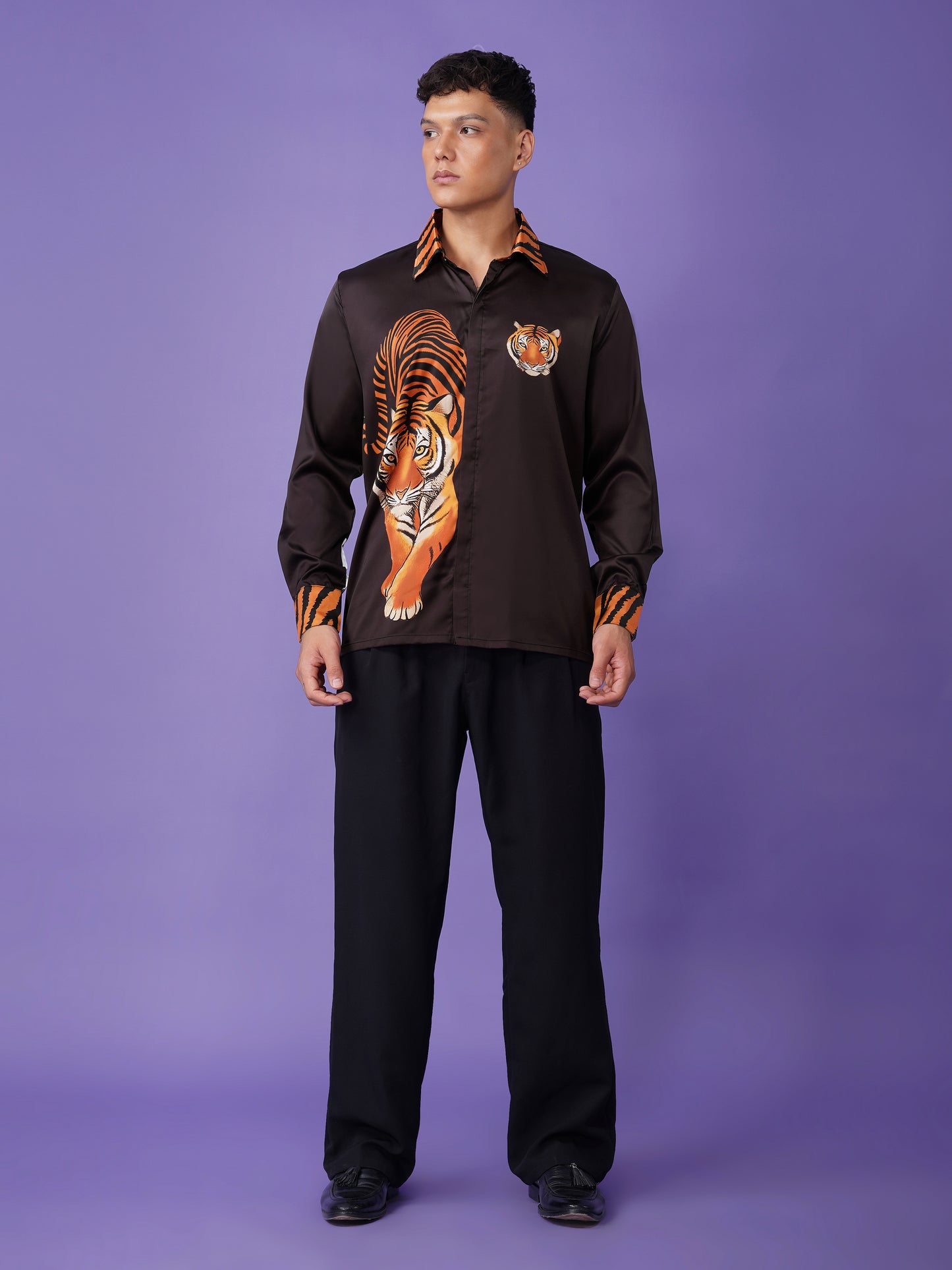 Striped Majesty - Premium Soft Satin Shirt