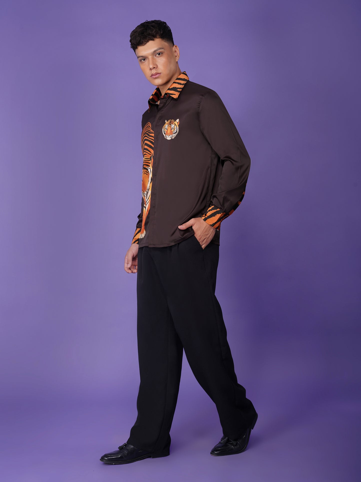 Striped Majesty - Premium Soft Satin Shirt