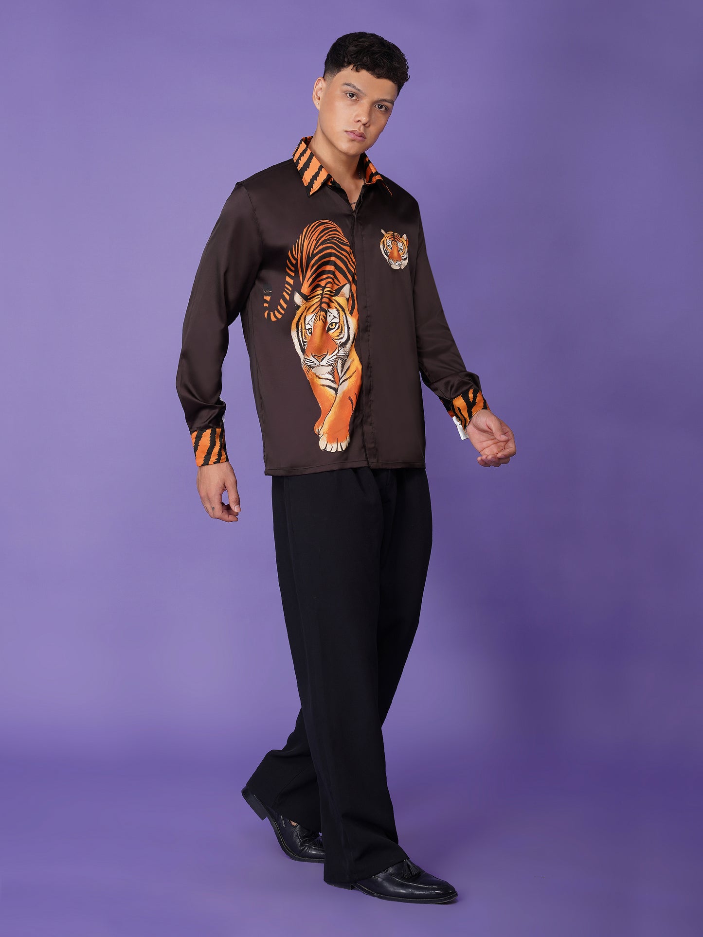 Striped Majesty - Premium Soft Satin Shirt