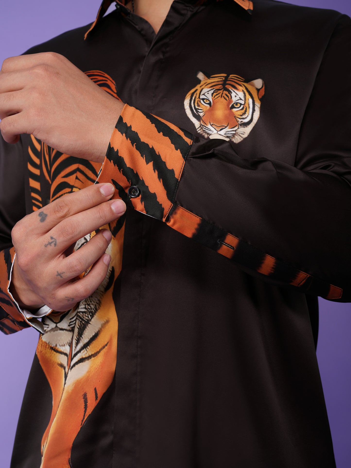 Striped Majesty - Premium Soft Satin Shirt