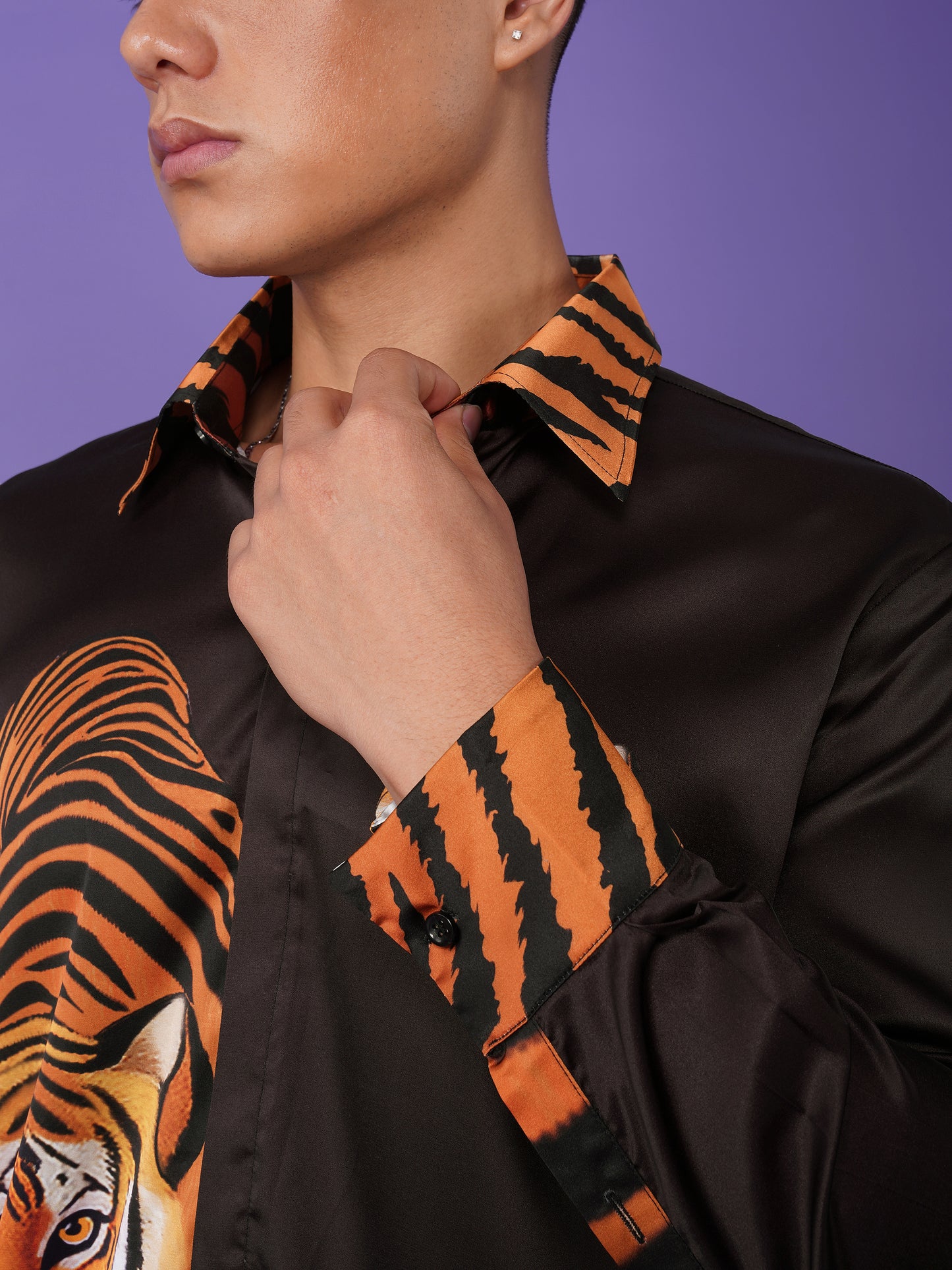 Striped Majesty - Premium Soft Satin Shirt