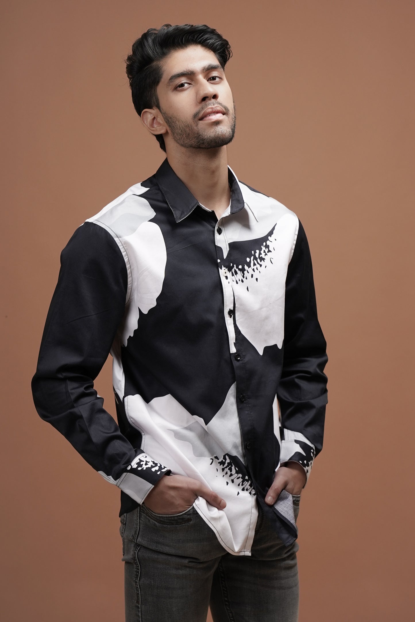 Black & Bloom - Cotton Print Shirt