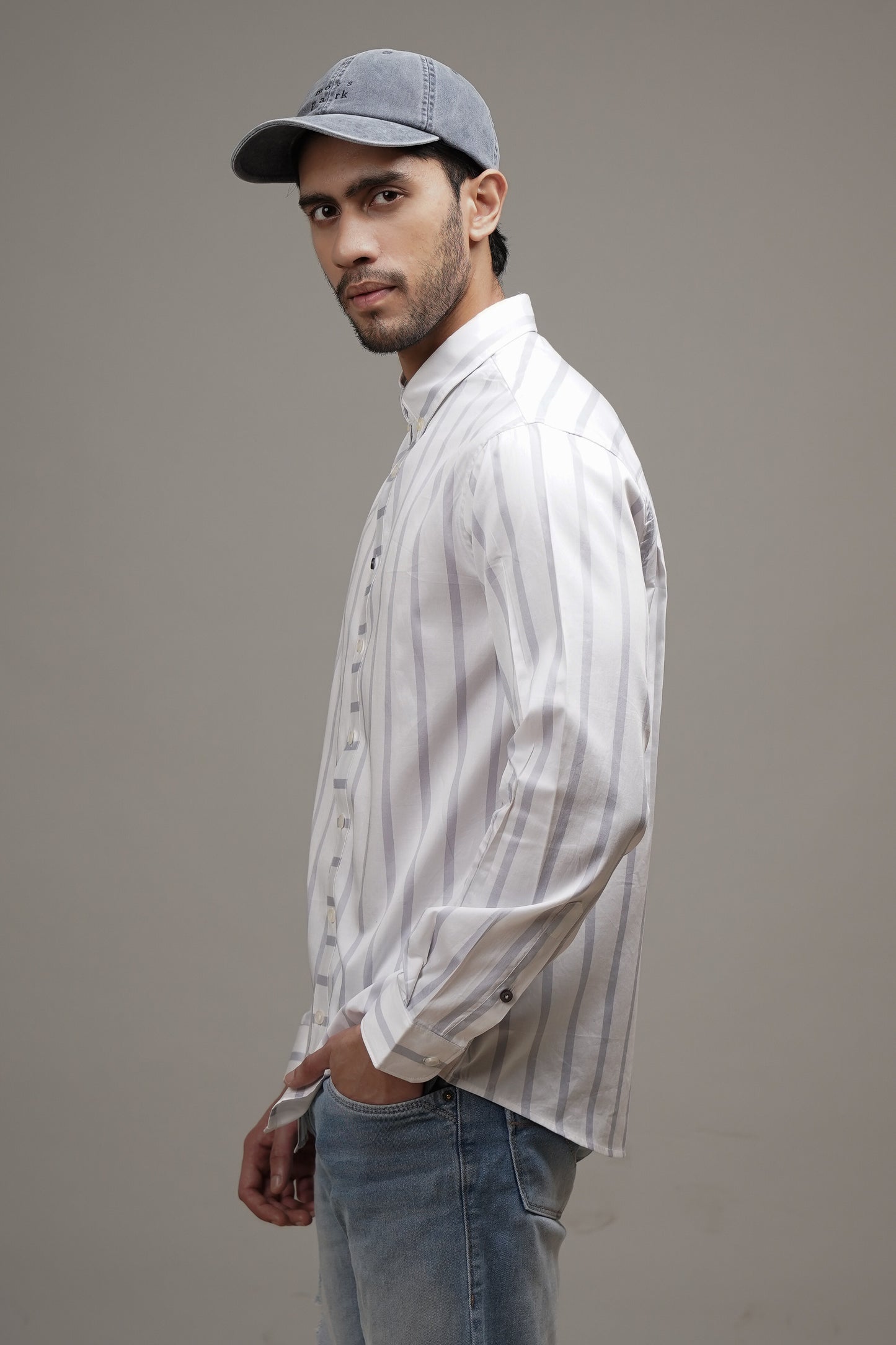 Regular Classic Fit Striped Cotton Shirt