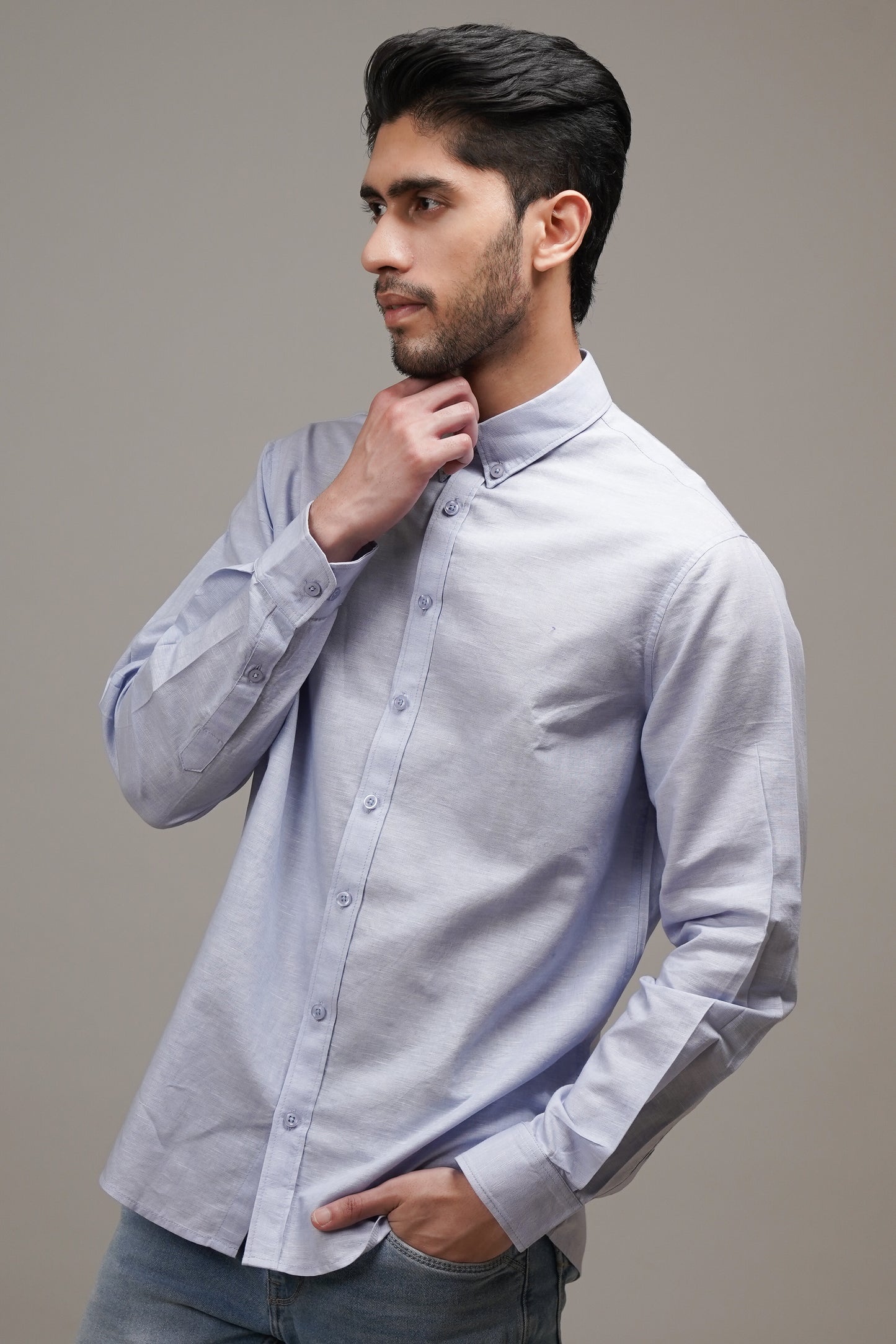 Silver Mist Linen Shirt
