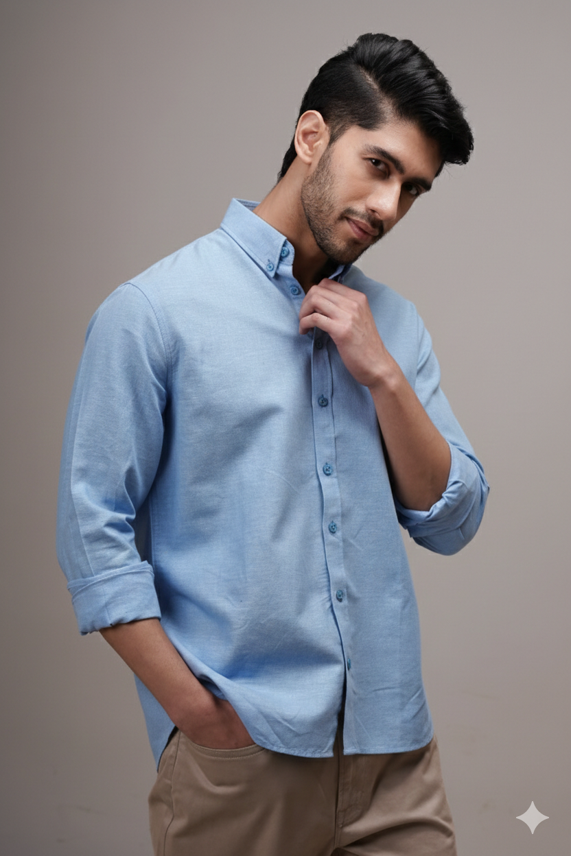 Sky Blue Linen Shirt