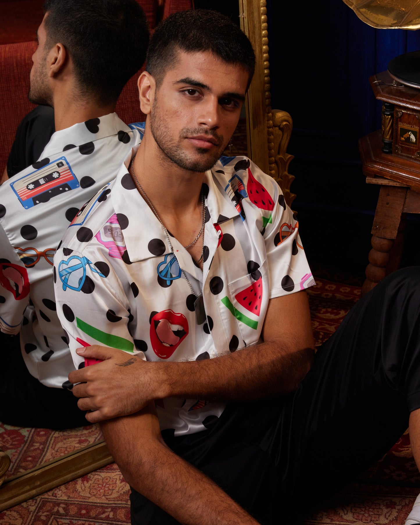 Retro Pop Paradise - Premium Soft Satin Shirt