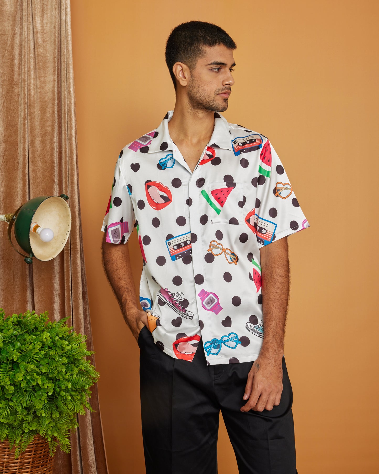 Retro Pop Paradise - Premium Soft Satin Shirt