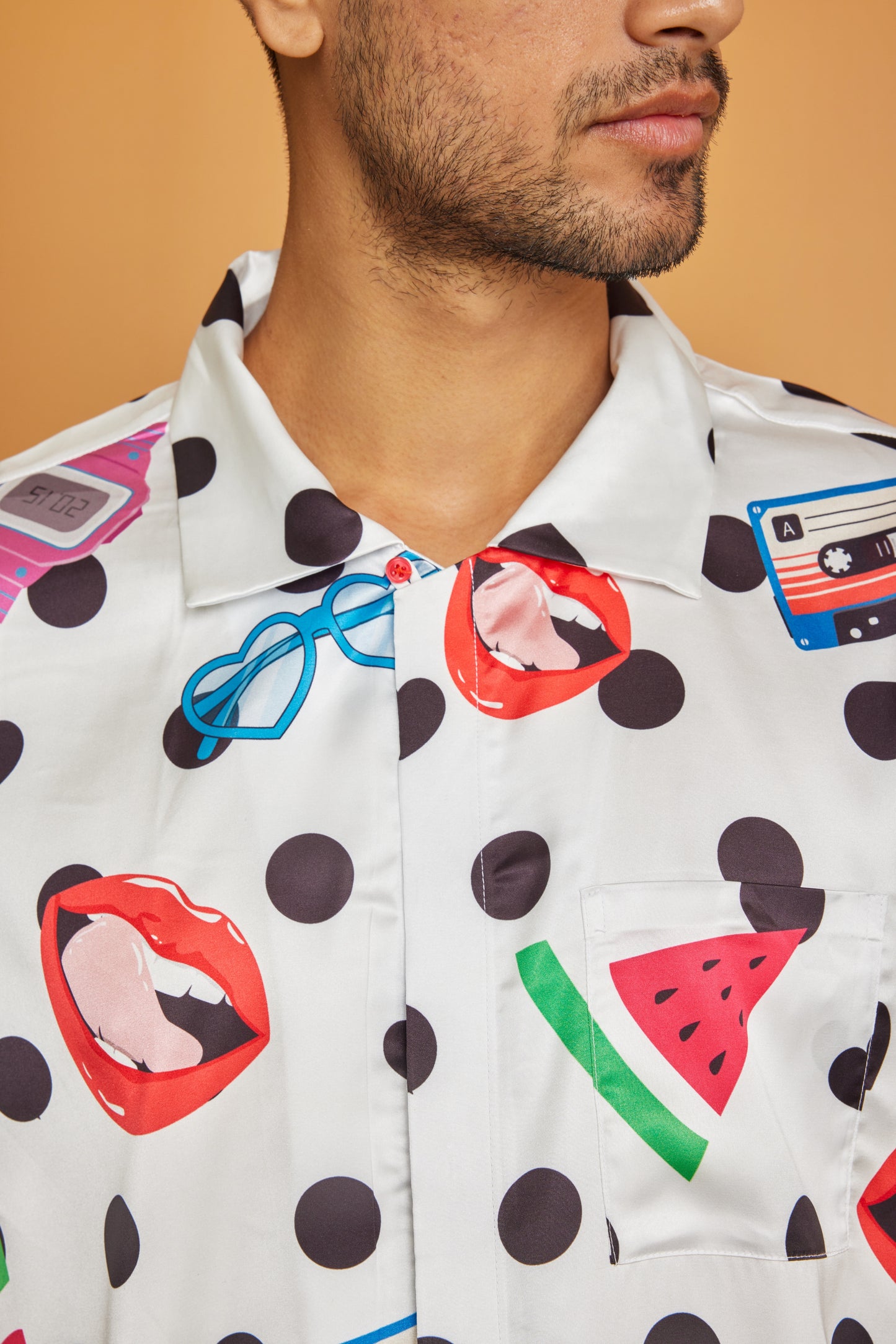 Retro Pop Paradise - Premium Soft Satin Shirt