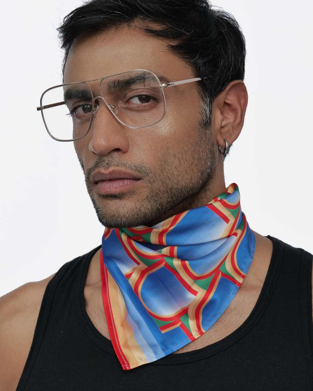 Illusions Neck Scarf Cum Pocket Square in Premium Soft Satin