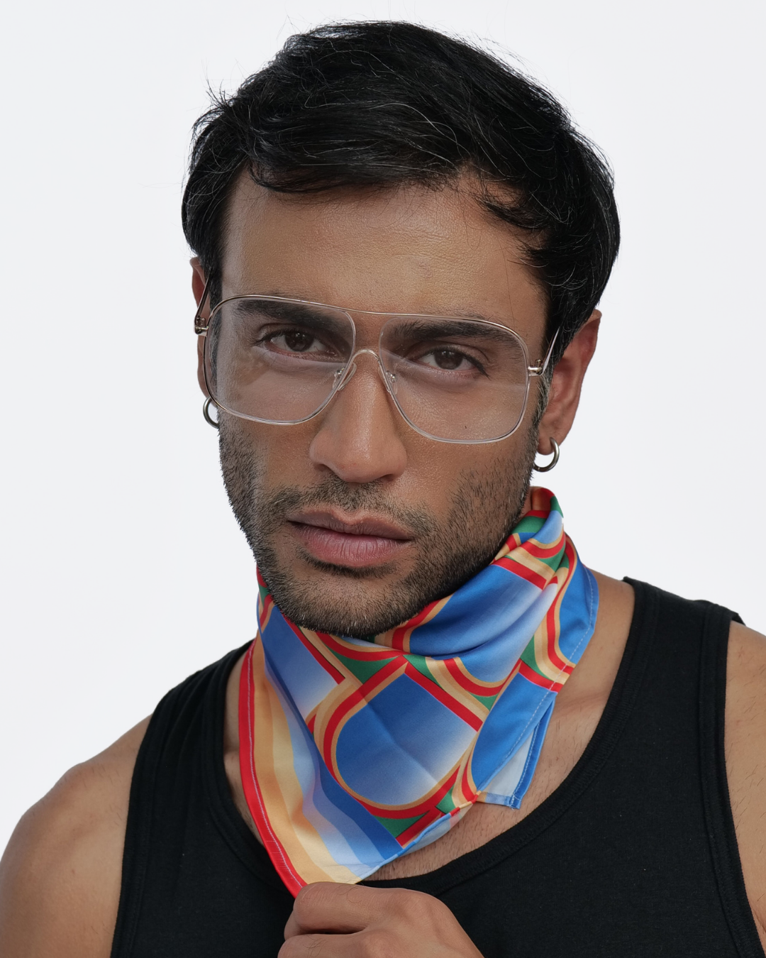 Illusions Neck Scarf Cum Pocket Square in Premium Soft Satin