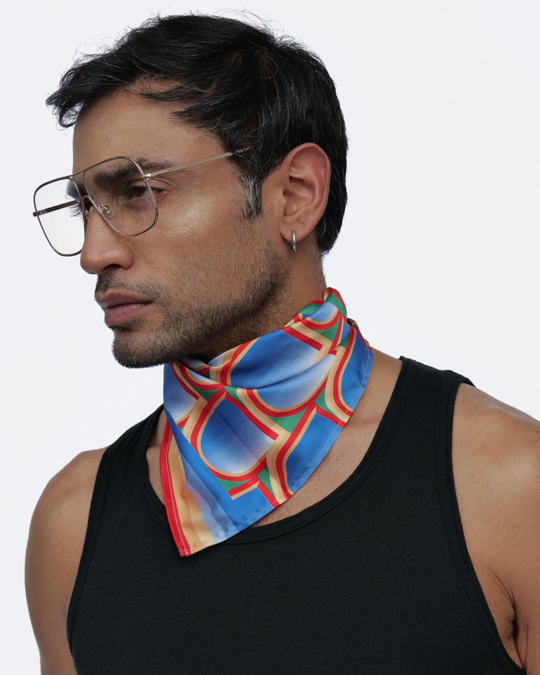Illusions Neck Scarf Cum Pocket Square in Premium Soft Satin