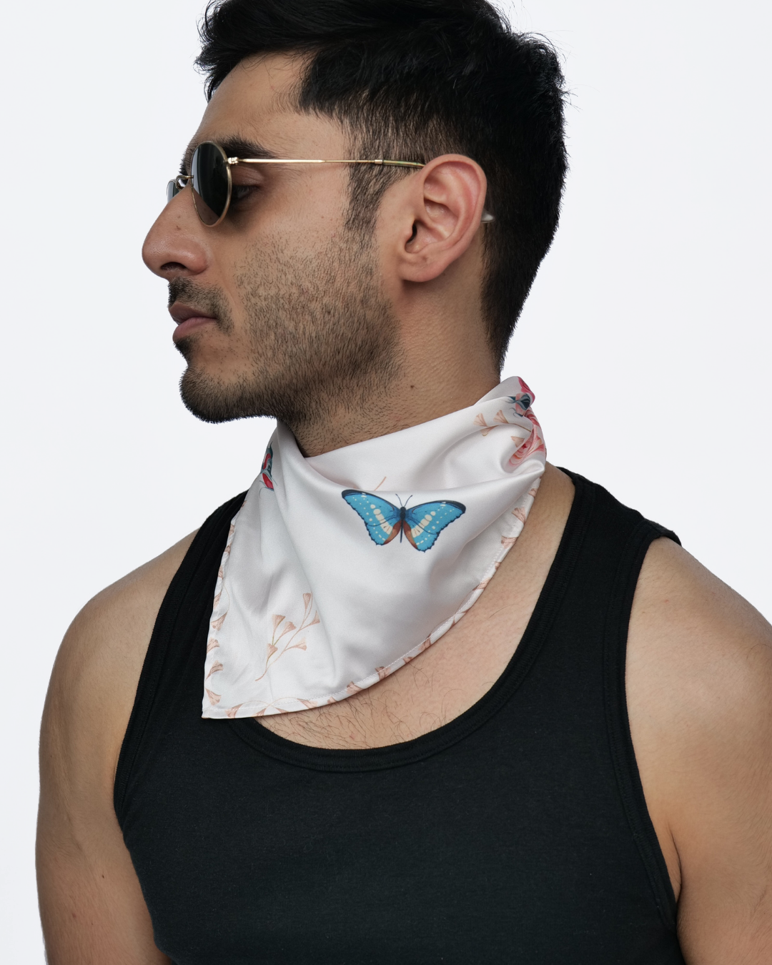 Nature Ballet Neck Scarf Cum Pocket Square in Premium Soft Satin