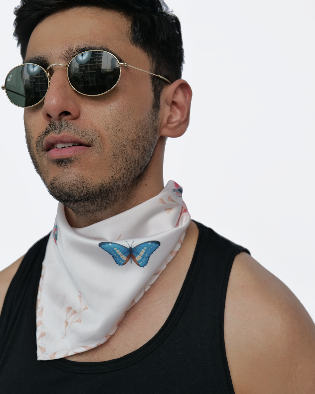 Nature Ballet Neck Scarf Cum Pocket Square in Premium Soft Satin