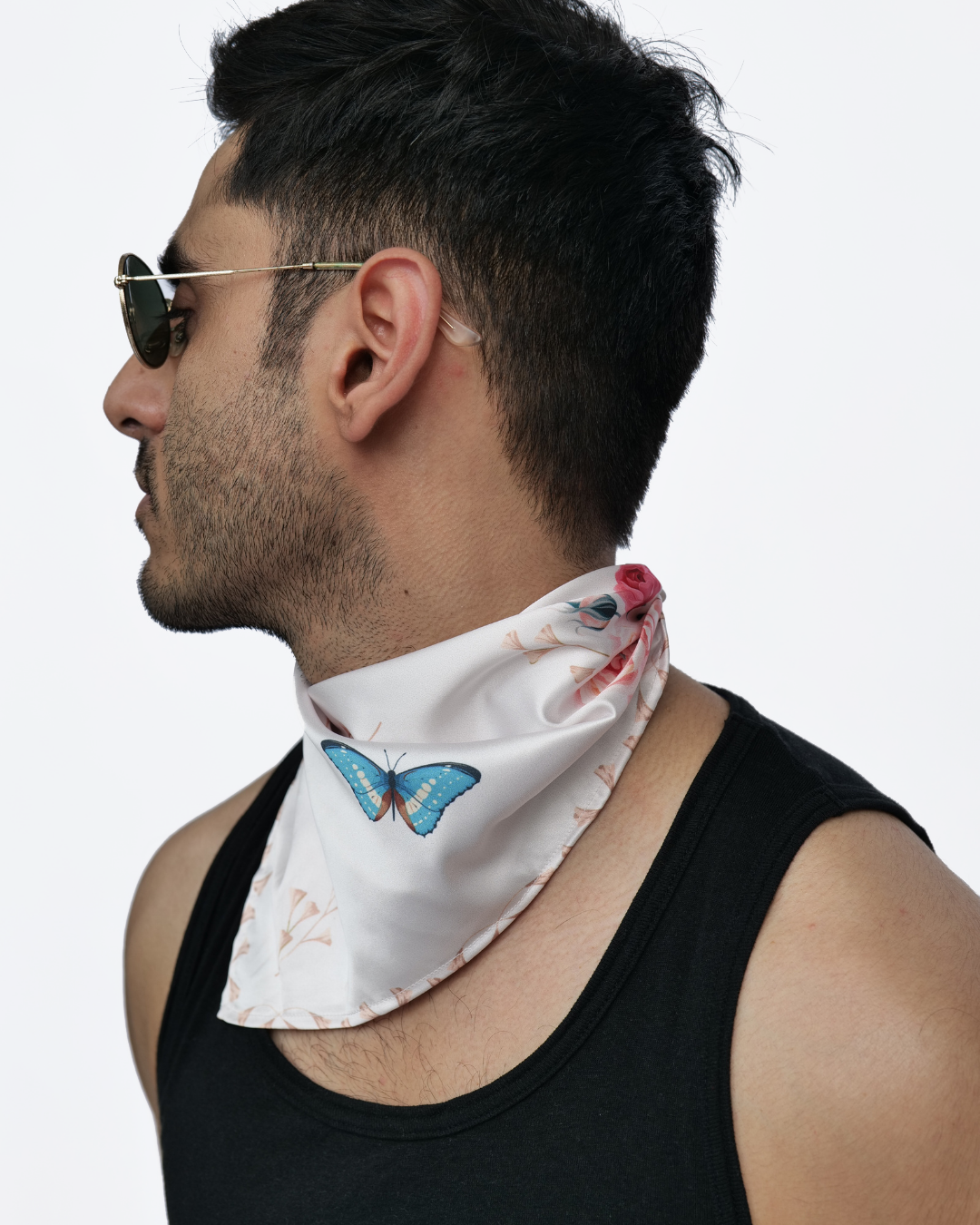 Nature Ballet Neck Scarf Cum Pocket Square in Premium Soft Satin