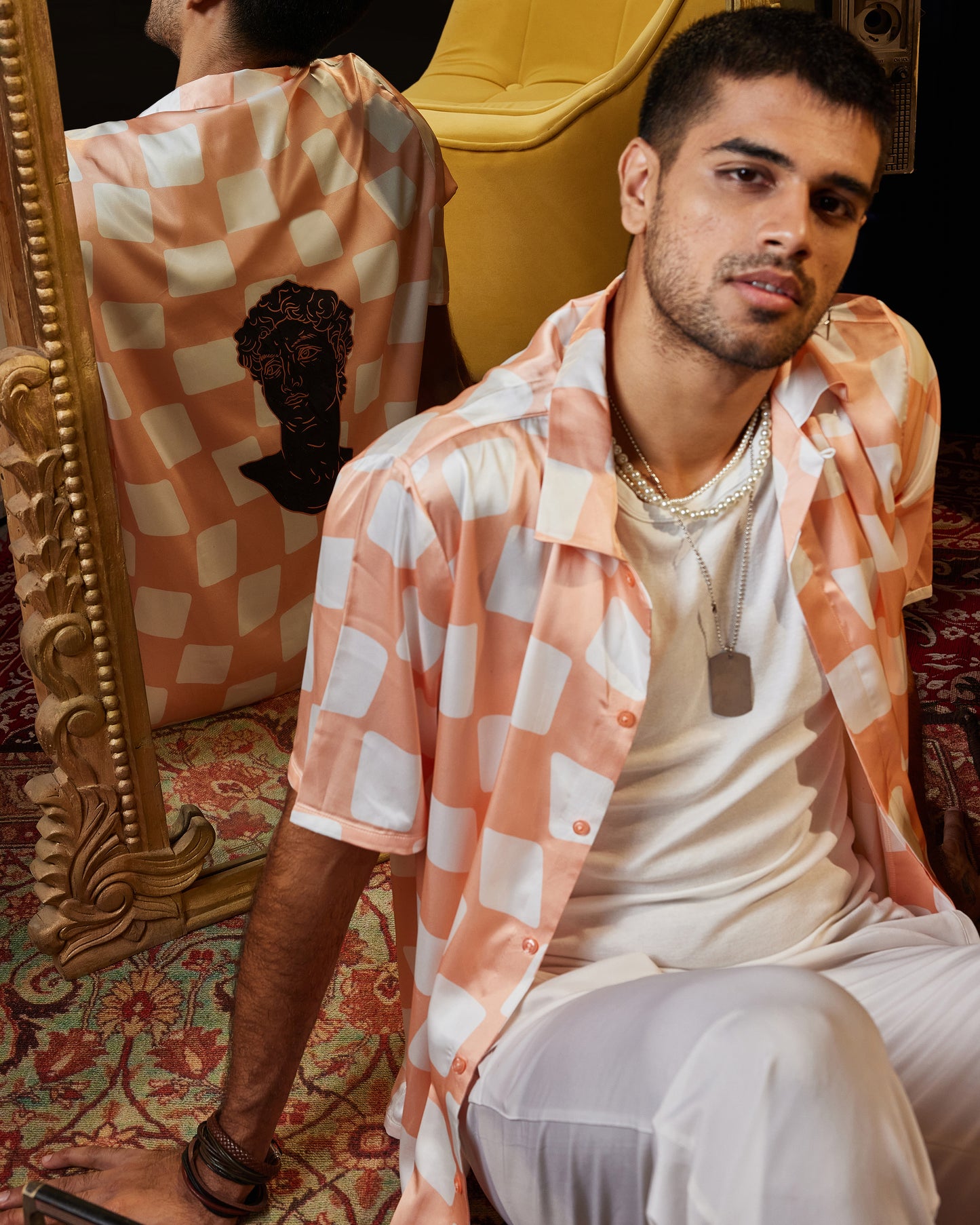 Fuzzy Checkers - Premium Soft Satin Shirt