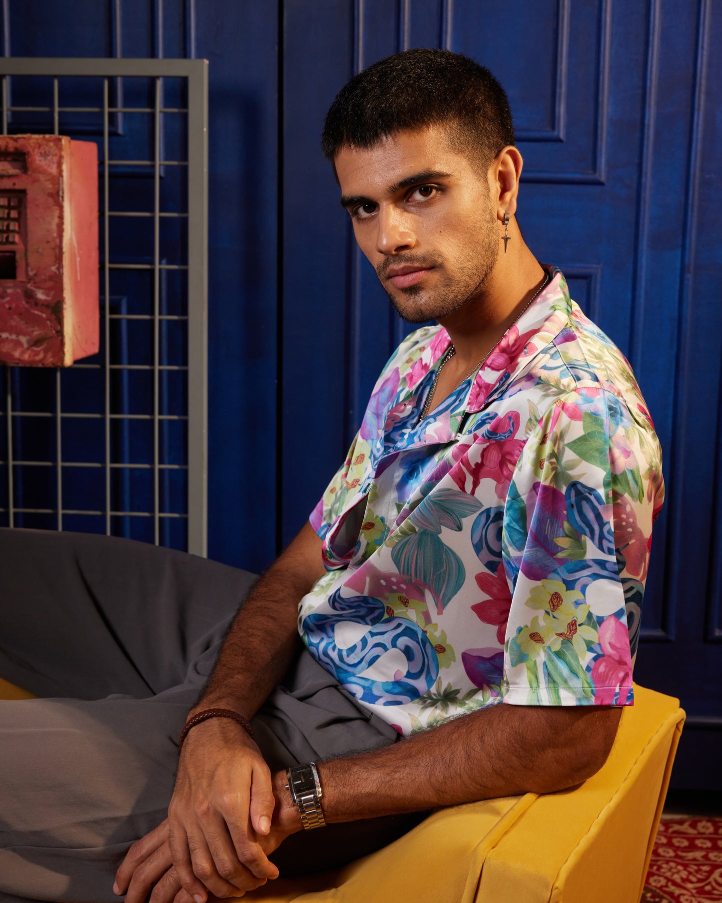 Garden Gala – Premium Soft Satin Shirt