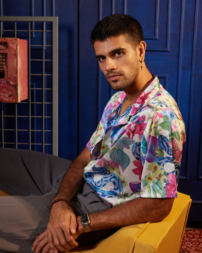 Garden Gala – Premium Soft Satin Shirt