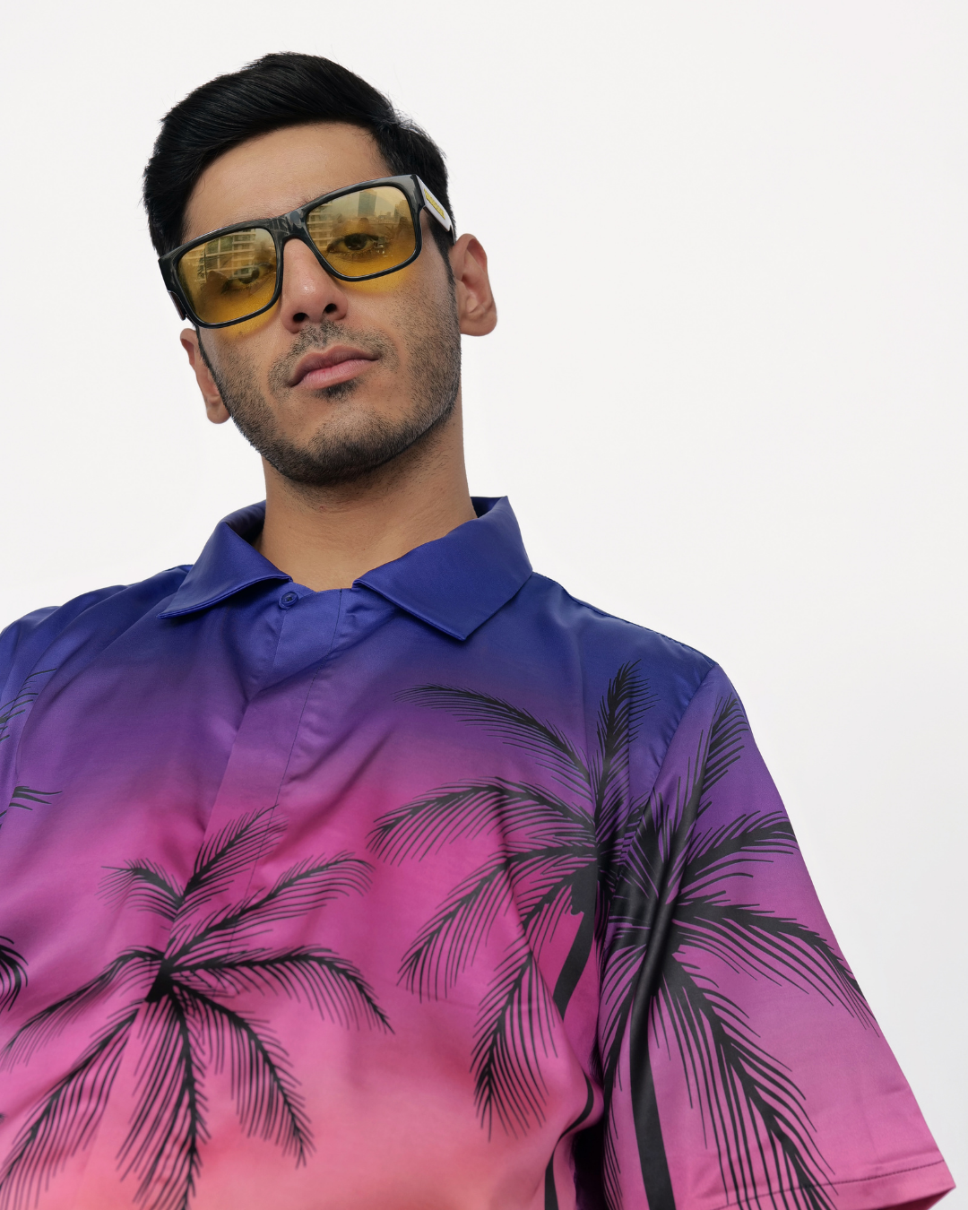 Purple Palms - Premium Soft Satin Shirt