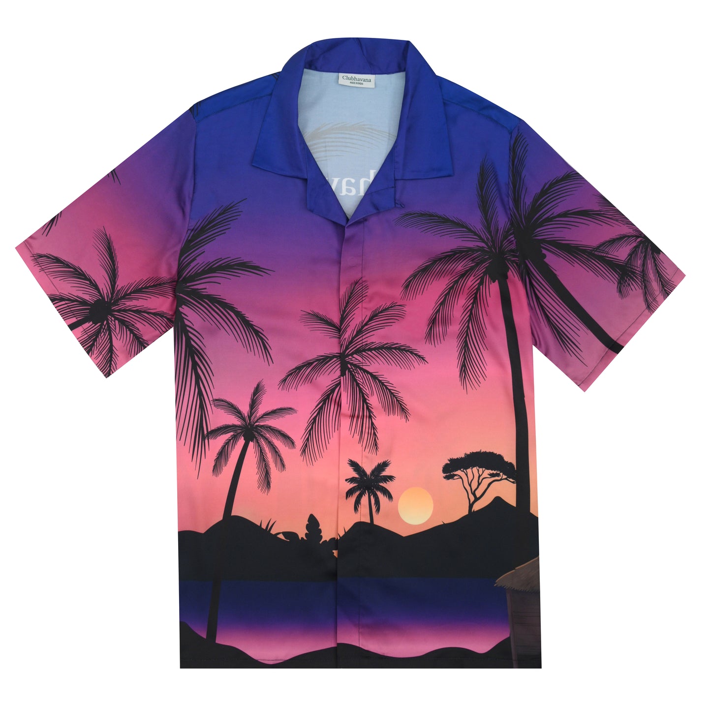 Purple Palms - Soft Satin Shirt