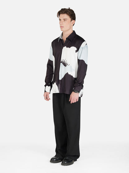Black & Bloom - Premium Soft Satin Shirt