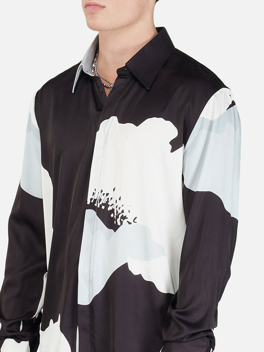 Black & Bloom - Premium Soft Satin Shirt
