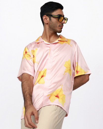 Hibiscus Paradise - Premium Soft Satin Shirt