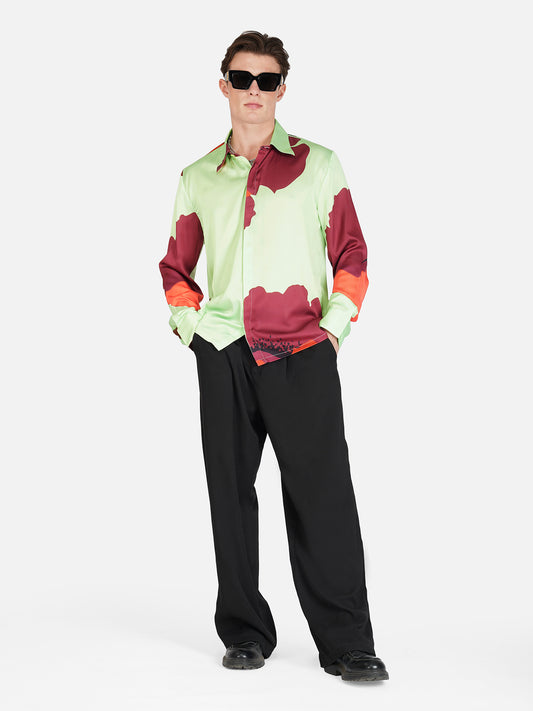 Blossoms Blaze - Premium Soft Satin Shirt