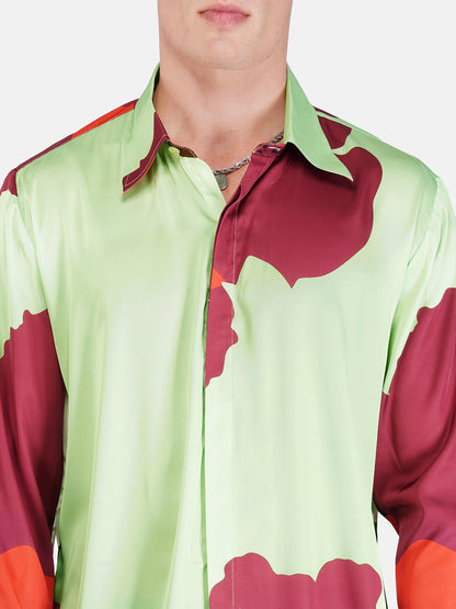 Blossoms Blaze - Premium Soft Satin Shirt