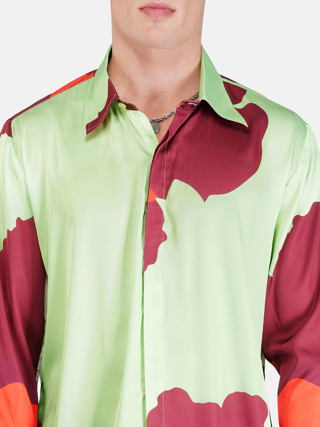 Blossoms Blaze – Premium Soft Satin Party Shirt