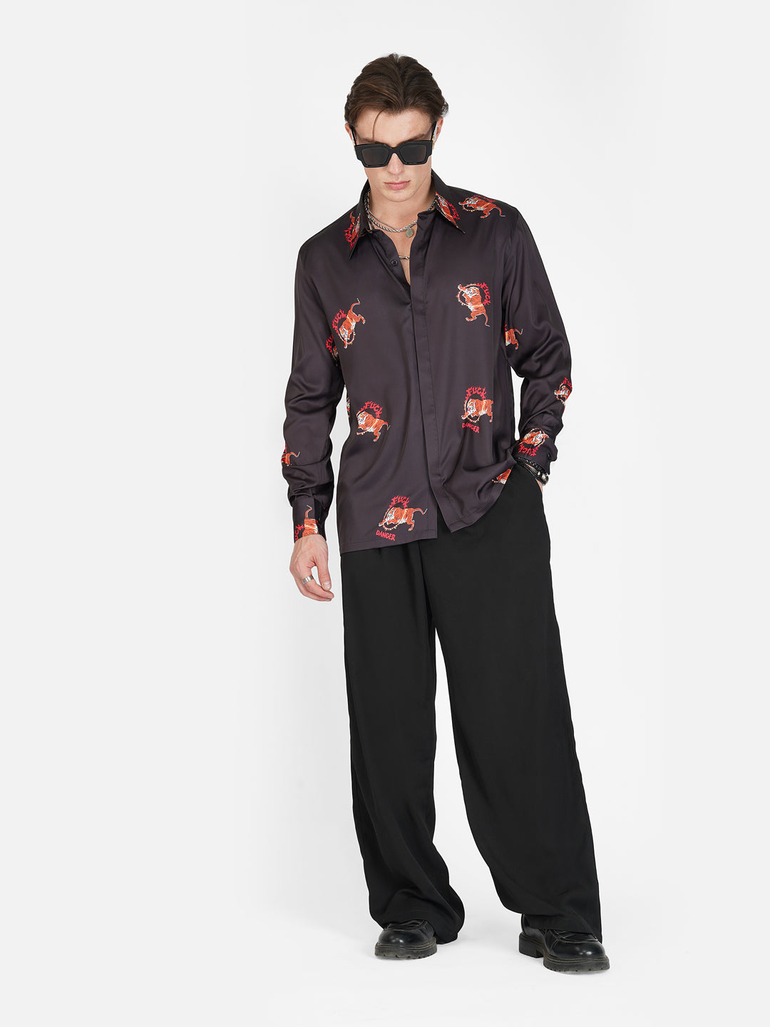 WILD INFERNO – Premium Soft Satin Party Shirt