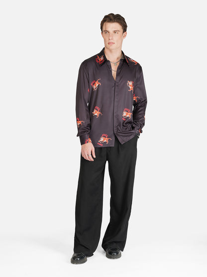 WILD INFERNO – Premium Soft Satin Party Shirt