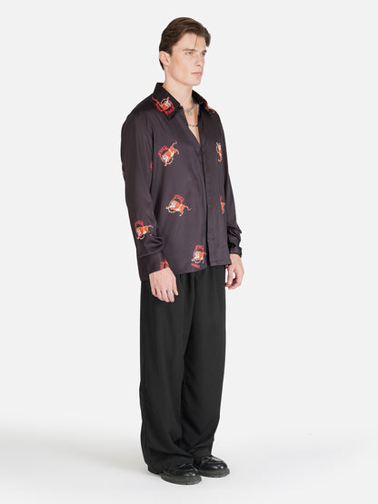 WILD INFERNO – Premium Soft Satin Party Shirt
