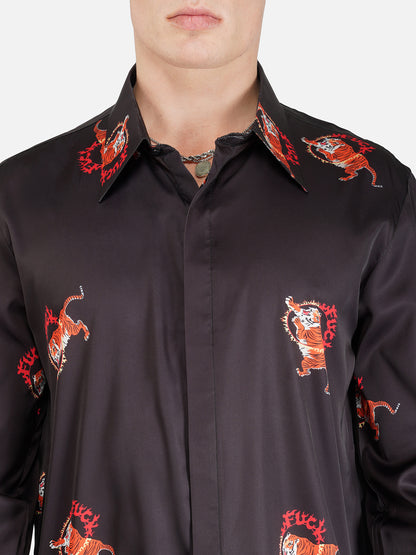 WILD INFERNO – Premium Soft Satin Party Shirt