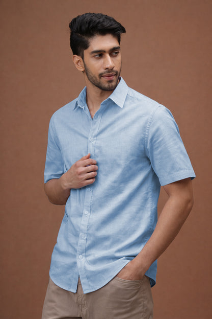 Sky Blue Linen Shirt