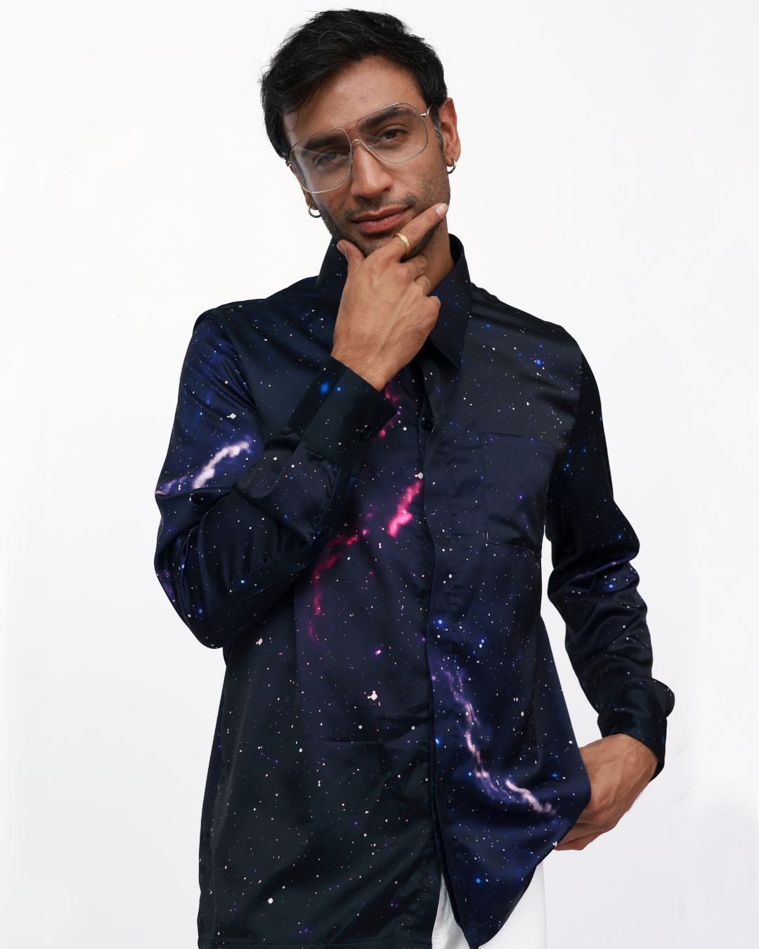SKYLINE DREAMSCAPE – Premium Soft Satin Party Shirt