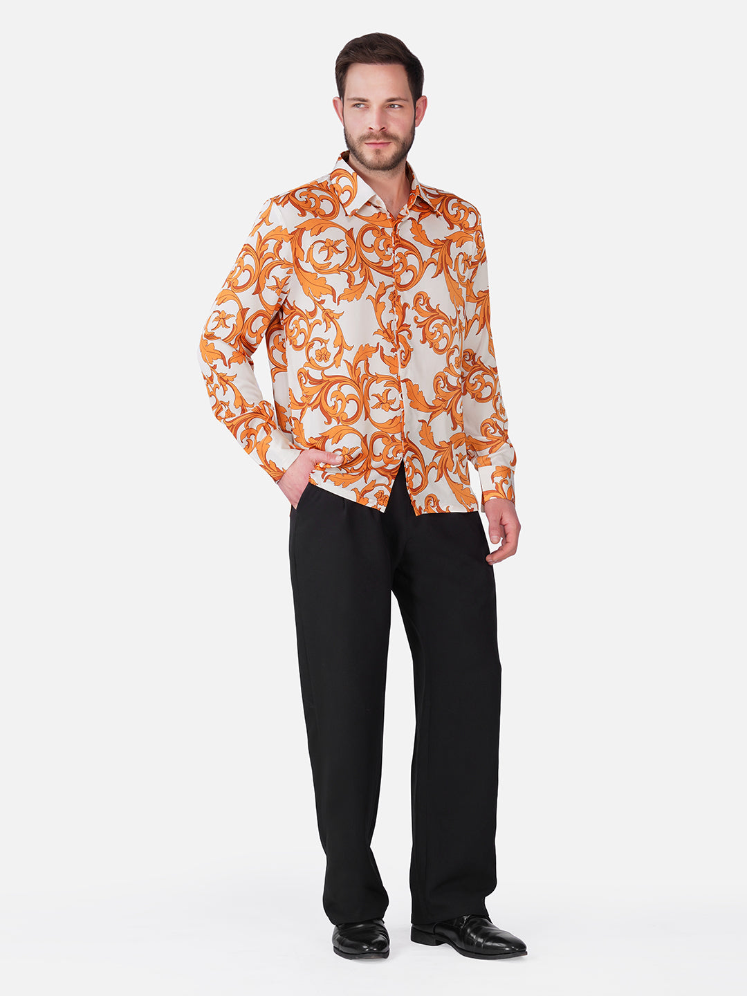 AURELIAN SCROLL – Premium Soft Satin Party Shirt