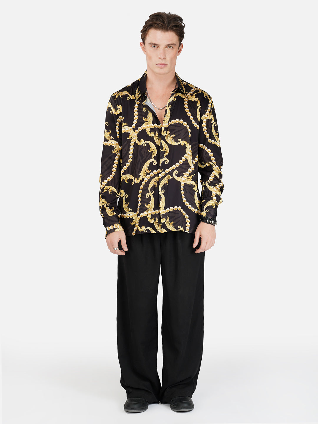 BAROQUE LUXE – Premium Soft Satin Party Shirt