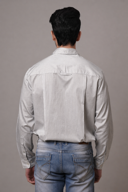 Regular Classic Fit Striped Cotton Shirt