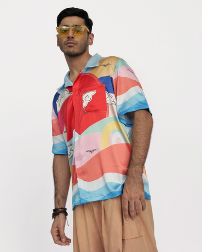 Radiant Harmony – Premium Soft Satin Shirt