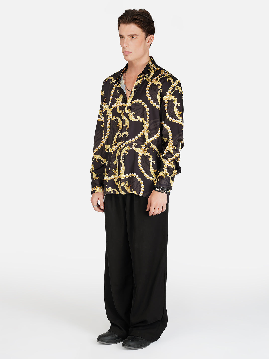 BAROQUE LUXE – Premium Soft Satin Party Shirt