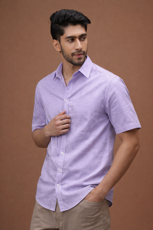 Misty Lavender Linen Shirt