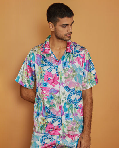 Garden Gala – Premium Soft Satin Shirt