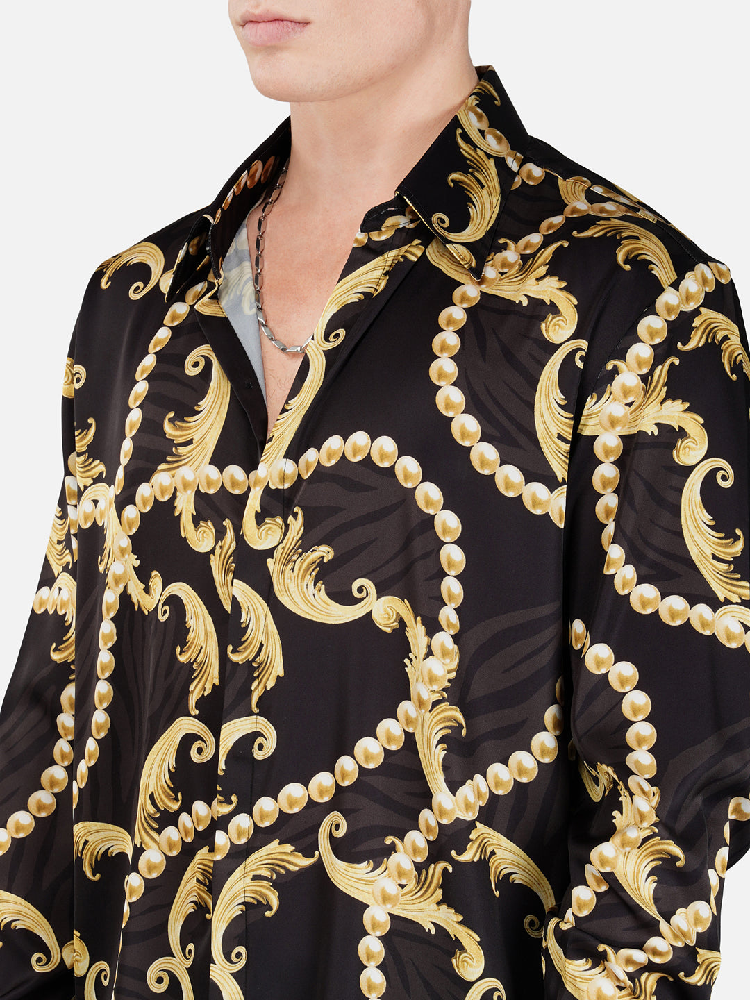 BAROQUE LUXE – Premium Soft Satin Party Shirt